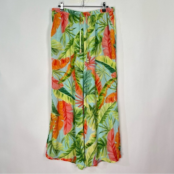 RACHEL Rachel Roy Pants - Rachel Roy Bright Tropical Floral Loose Leg Pants Drawstring Elastic Waist Sz M